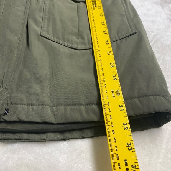 A New DAy XS Olive Green Womens Parka Jacket With Faux Fur Trim Hood Snap/Zip - Picture 16 of 16